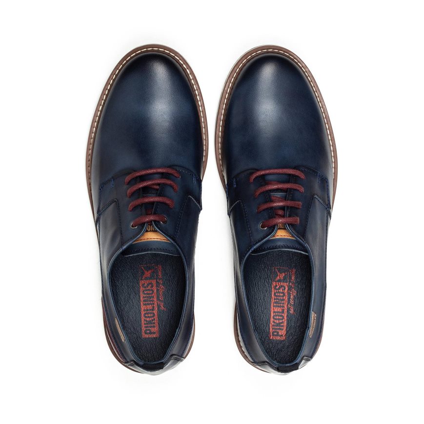 Men's Pikolinos BERNA Lace Up Shoes Blue | NZ B0Q5812